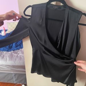 AllSaints Satin Long Sleeve Top